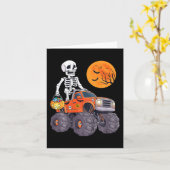 Kinder Halloween Skelet Rijden Monster Truck Funny Kaart (Gele Bloem)