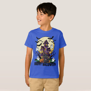 Kinder Halloween spookhuis grafisch T-shirt
