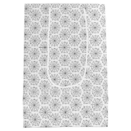 Kinder Halloween Spooky Spider Webs Zwart Wit Medium Cadeauzakje (Achterkant)