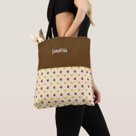 Kinder Halloween Stars Candy Corn Name Tote Bag