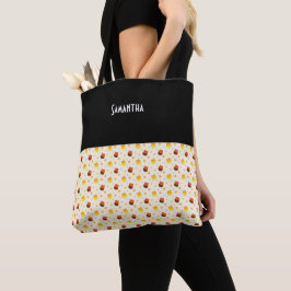 Kinder Halloween Stars Candy Corn Name Tote Bag