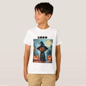 Kinder Halloween T-Shirt – Spooky Cartoon Kind (Voorkant volledig)