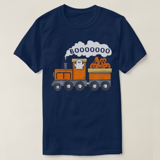 Kinder Halloween Train Boo Funny Ghost Pumpkin Tod T-shirt (Design voorkant)