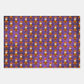 Kinder Halloween vampier, pompoen en Frankenstein Inpakpapier Vel (Voorkant)