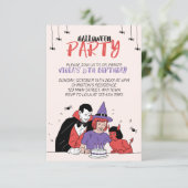 Kinder Halloween Verjaardag Flat Kaart (Staand voorkant)