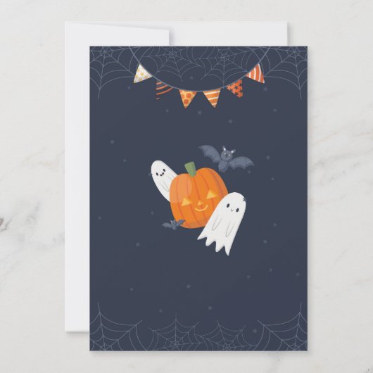 Kinder Halloween Verjaardag Party Pumpkins Ghosts Kaart (Achterkant)