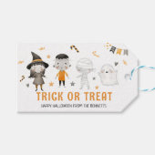 Kinder Halloween Verjaardag Trick or treat Dank u Cadeaulabel (Voorkant (Horizontaal))