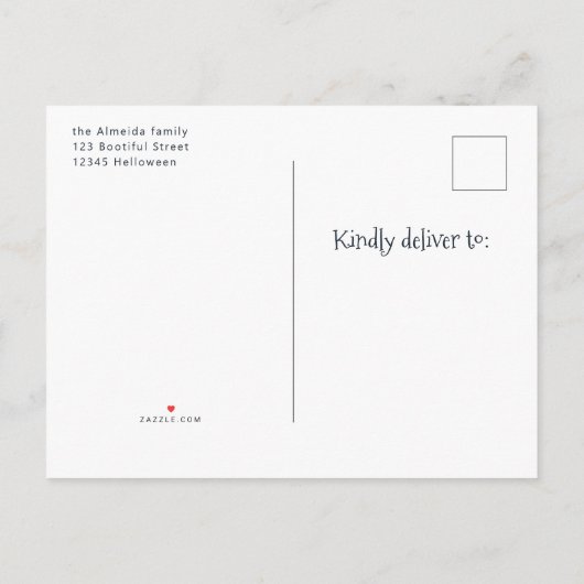 Kinder Halloween Verjaardagsfeest Kinderen Meisje  Uitnodiging Briefkaart (Achterkant)