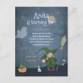 Kinder Halloween Verjaardagsfeest Kinderen Meisje  Uitnodiging Briefkaart (Voorkant)