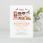 Kinder Halloween Verjaardagsfeestje Kaart (Staand voorkant)