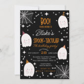 Kinder Halloween Verjaardagsfeestje Mooie Geestjes Feestdagenkaart (Voorkant)