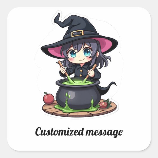 Kinder Halloween Vierkante Sticker (Voorkant)