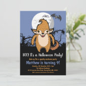 Kinder Halloween weerwolf Volle Maan Verjaardag Kaart (Staand voorkant)