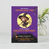 Kinder Halloween Wicked Verjaardagsfeestuitnodigin Kaart (Staand voorkant)