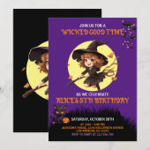 Kinder Halloween Wicked Verjaardagsfeestuitnodigin Kaart (Voorkant / Achterkant)