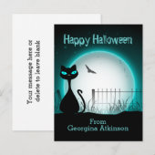 Kinder Halloween zwarte kat Briefkaart (Voorkant / Achterkant)