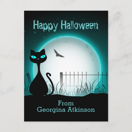 Kinder Halloween zwarte kat Briefkaart (Voorkant)