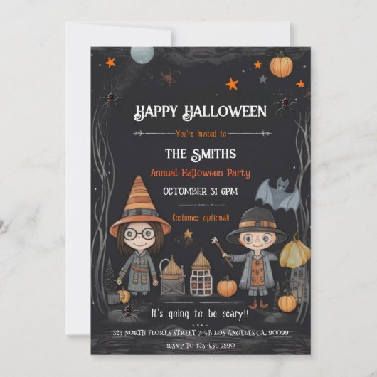 Kinder Halloweenfeest Uitnodigen Kaart (Voorkant)