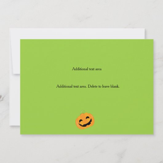 Kinder Halloweenkostuum verjaardagsfeestje uitnodi Kaart (Achterkant)