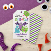 Kinder Halloweenparty bouwt je eigen monster Cadeaulabel