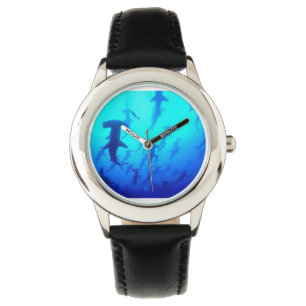Kinder Hammerhead Sharks Swimming Black Watch Horloge
