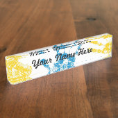 Kinder handafdrukken in verf naambordje (Zijkant)