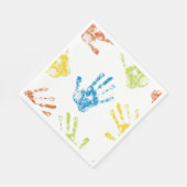 Kinder handafdrukken in verf servet (Hoek)