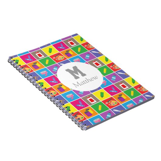 Kinder handboek met kleurrijke kunsten en kunstpat notitieboek (Rechterzijde)