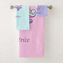 Kinder handdoek met eenhoorn in pastelkleuren