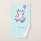 Kinder handdoek met eenhoorn in pastelkleuren (Handdoek)