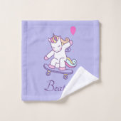 Kinder handdoek met eenhoorn in pastelkleuren (Wasdoekje)