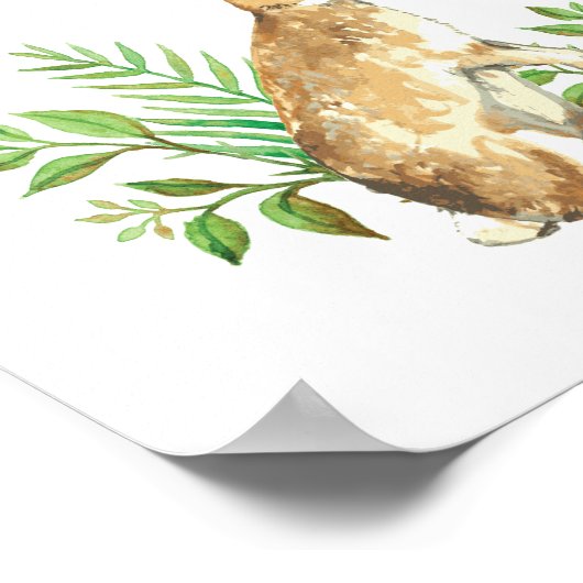 Kinder handdruk. Konijnenkwekerij kunst. Bosdier Poster (Hoek)