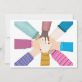 Kinder handen samen uitnodigingen (Voorkant)