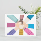 Kinder handen samen uitnodigingen (Staand voorkant)