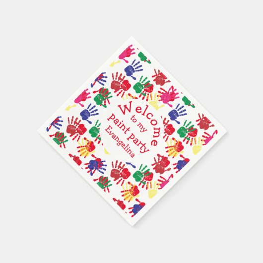 Kinder handmatige Prints Servet (Hoek)