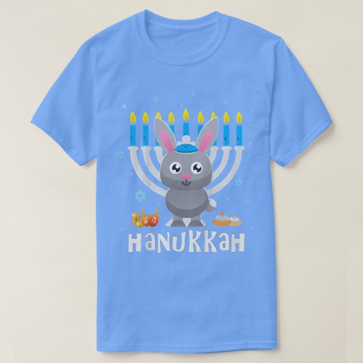 Kinder Hanoeka's voor kinderen Bunny Cute Hanukkah T-shirt (Design voorkant)