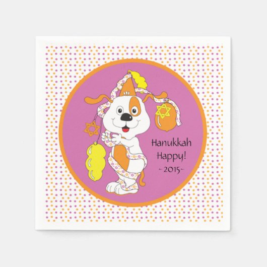 Kinder Hanukkah Cocktail Napkins Servetten (Voorkant)