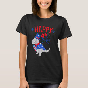 Kinder Happy 4th van juli peuter T-Rex dinosaurus T-shirt