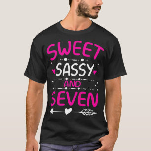 Kinder Happy 7th Birthday Sweet Sassy en Seven Gir T-shirt