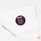 Kinder Happy 7th Birthday Sweet Sassy en Seven Ronde Sticker (Envelop)