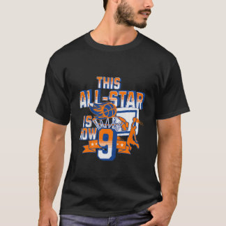 Kinder Happy 9th Birthday Basketball Party 9 jaar  T-shirt