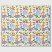 Kinder Happy Animal Birthday Cadeaupapier (Vlak)