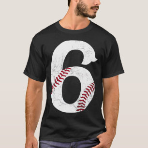 Kinder Happy Birthday 6th 6 Year Old Baseball Gift T-shirt