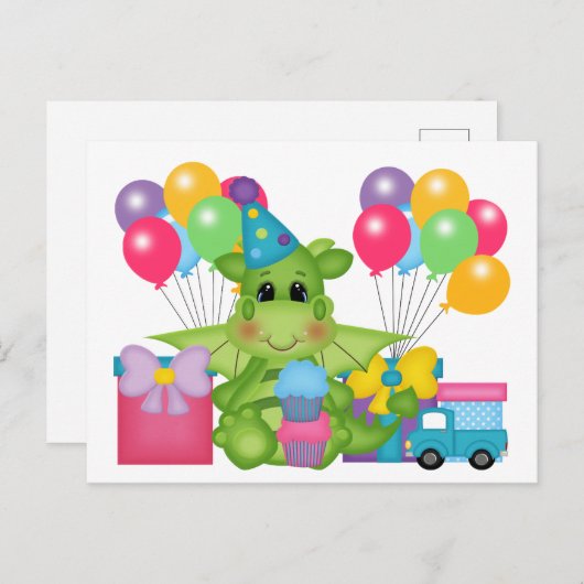 Kinder Happy Birthday Briefkaart (Voorkant / Achterkant)