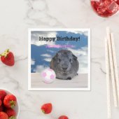 Kinder Happy Birthday Cavia Pig Pink Voetbal Servet (Insitu)