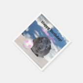 Kinder Happy Birthday Cavia Pig Pink Voetbal Servet (Hoek)