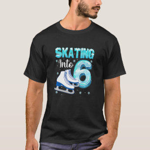 Kinder Happy Birthday Ice Skating 6th Bday Outfit  T-shirt