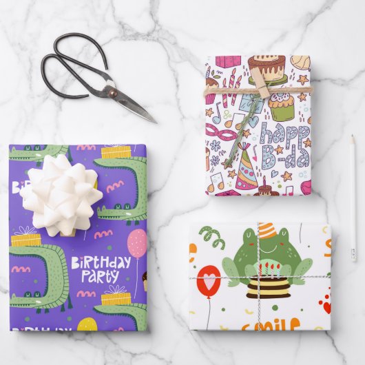 Kinder Happy Birthday Inpakpapier Vel (Voorkant)