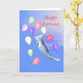 Kinder Happy Birthday Party Dolphin Kaart (Gele Bloem)