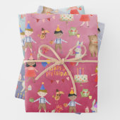 Kinder Happy Birthday Party Inclusief etnische afk Inpakpapier Vel (In situ)